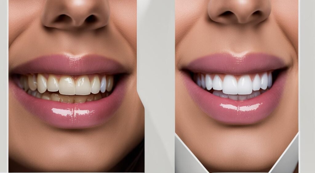 Teeth Whitening Before and After with Snow