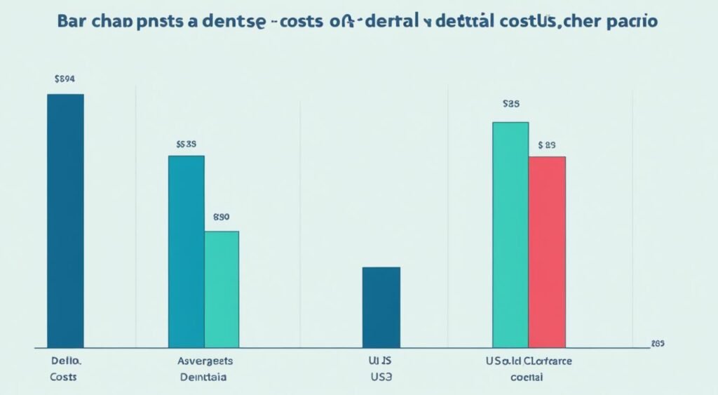 Graph comparing American dental costs with other countries