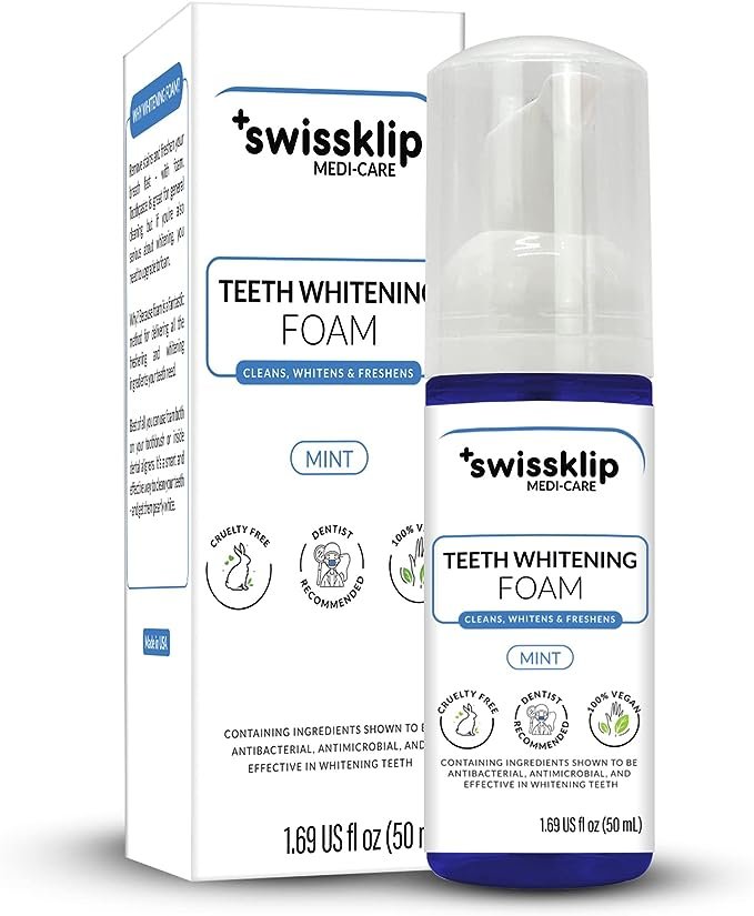 swissklip teeth whitening foam
