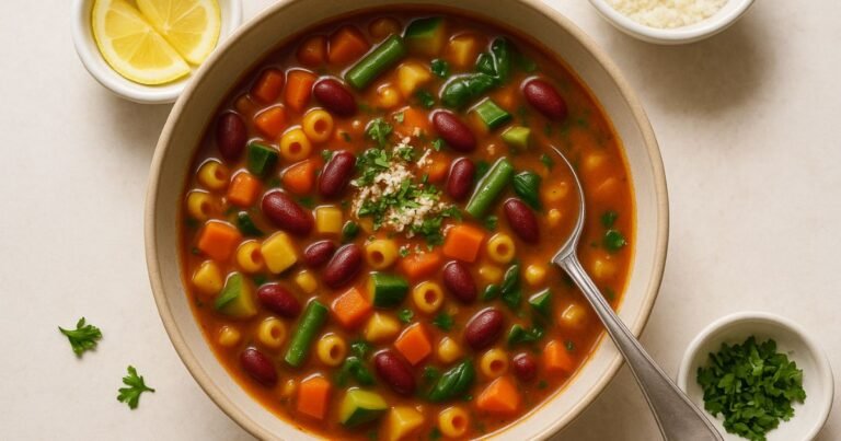 Best Minestrone Soup Recipe – Hearty, Easy & Cozy authentic minestrone soup recipe