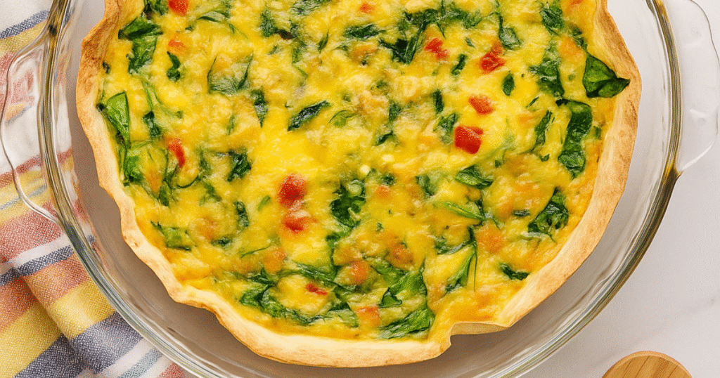 simple tortilla quiche bake recipe