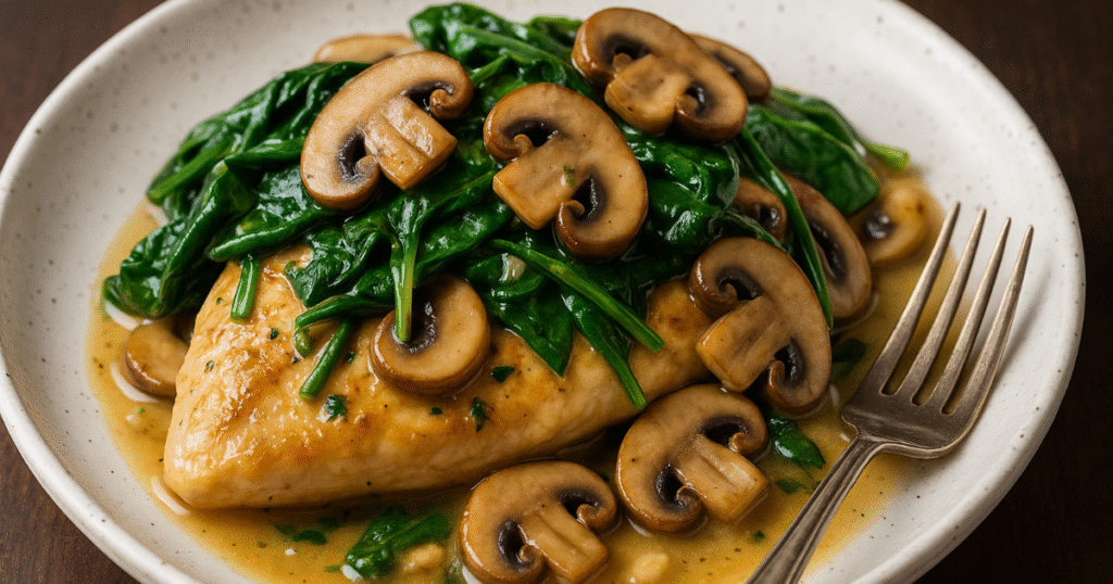 Chicken Spinach Mushroom Recipe – Creamy and Flavorful