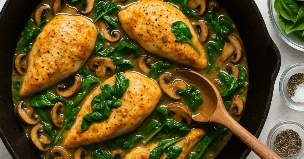 creamy chicken spinach mushroom recipe