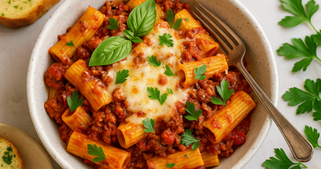 Baked Rigatoni Recipe (Cheesy & Comforting) Baked Rigatoni Recipe