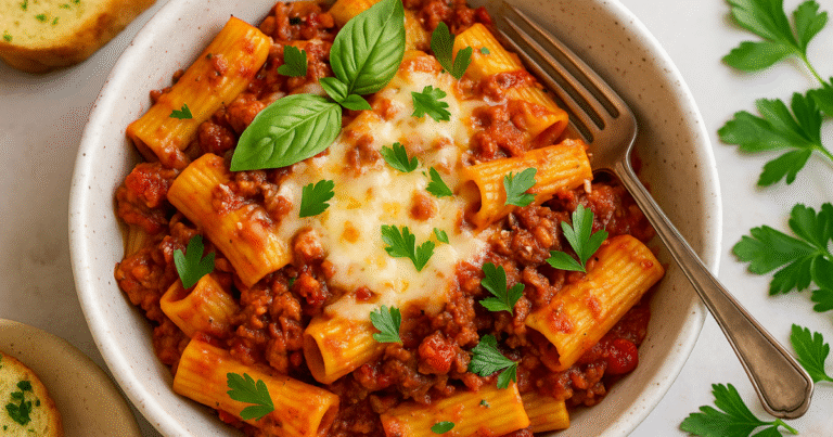 Baked Rigatoni Recipe (Cheesy & Comforting) Baked Rigatoni Recipe