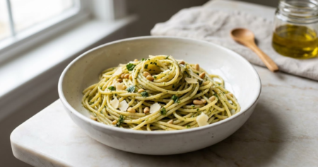 Pesto Pasta Recipe – Comforting and Packed With Flavor